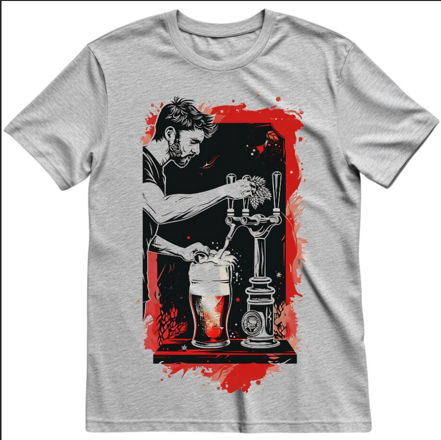 Футболка "Арт Бармен Рука Тримає Келих Пива 1" ВСІ Розміри Преміум тканина