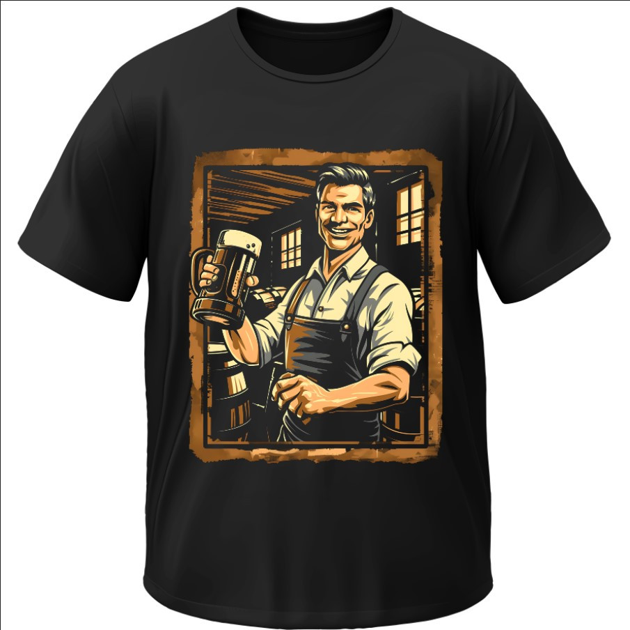 Футболка "Арт Бармен Написи Прикольна Ретро 3" ВСІ Розміри Преміум тканина