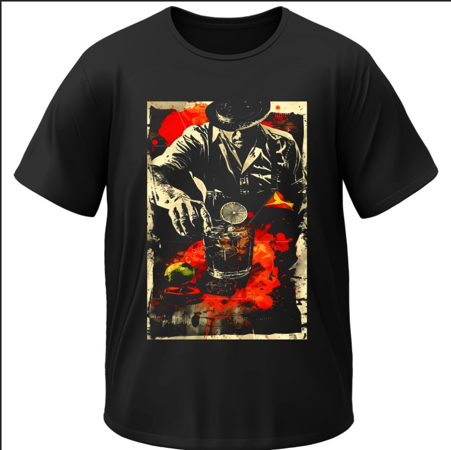 Футболка "Арт Бармен Написи Прикольна Ретро 1" ВСІ Розміри Преміум тканина