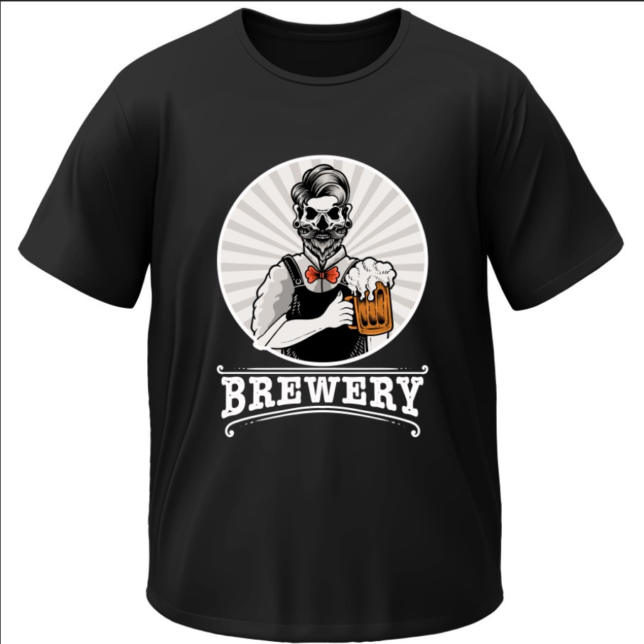 Футболка "Арт Бармен З Черепом" ВСІ Розміри Преміум тканина