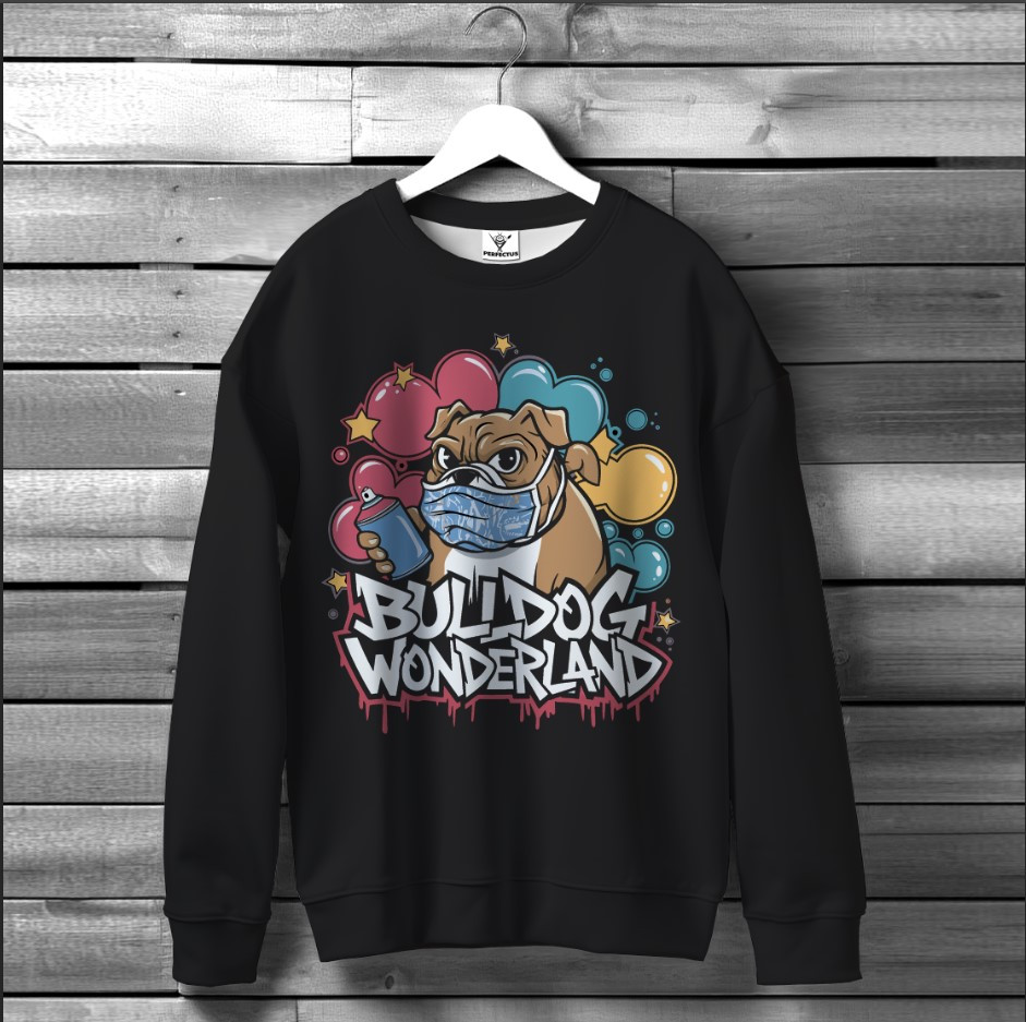 Світшот Бульдог Стрит Арт Кульки ВСІ Розміри Преміум тканина