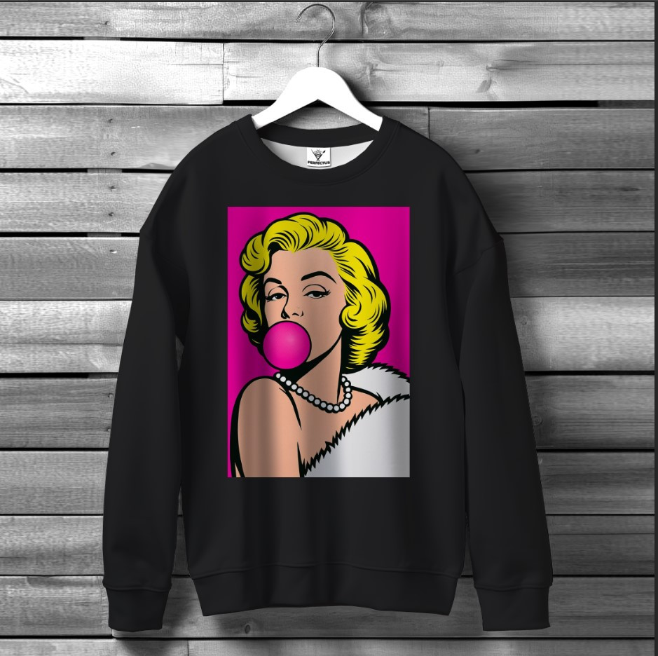 Світшот Арт Ретро Стрит Мерелін Монро Жуйка ВСІ Розміри Преміум тканина