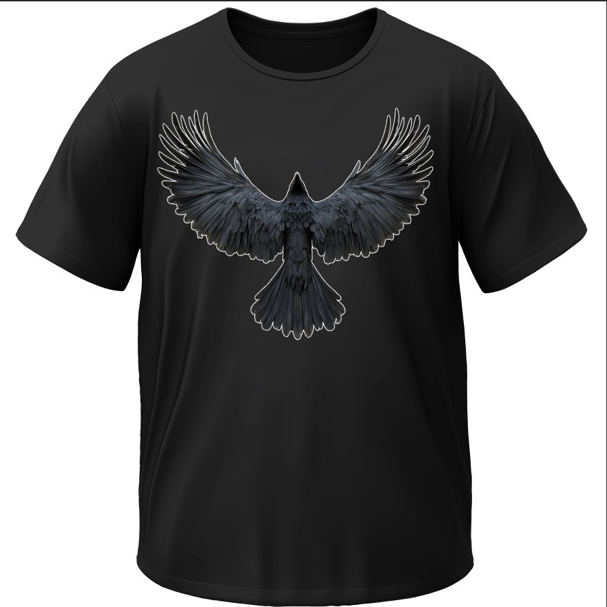 Футболка Чорний ворон ВСІ Розміри Преміум тканина