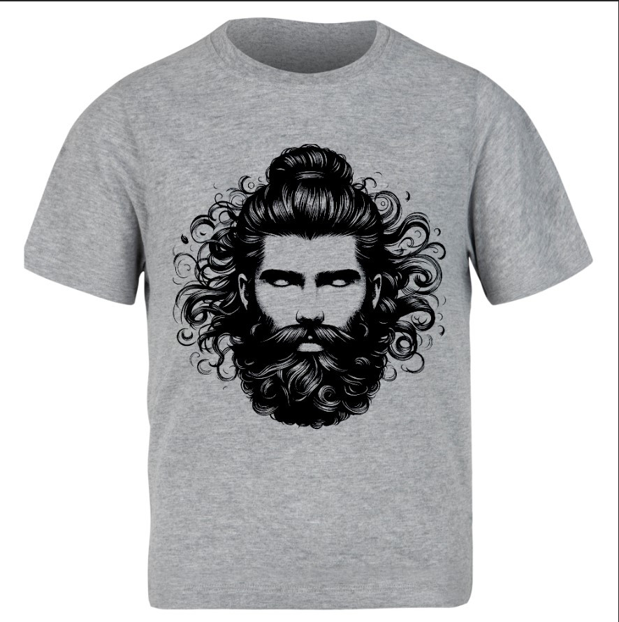 Футболка Чоловік з бородою кучеряве волосся ВСІ Розміри Преміум тканина