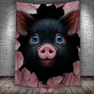 Плед Чорне порося у отворі