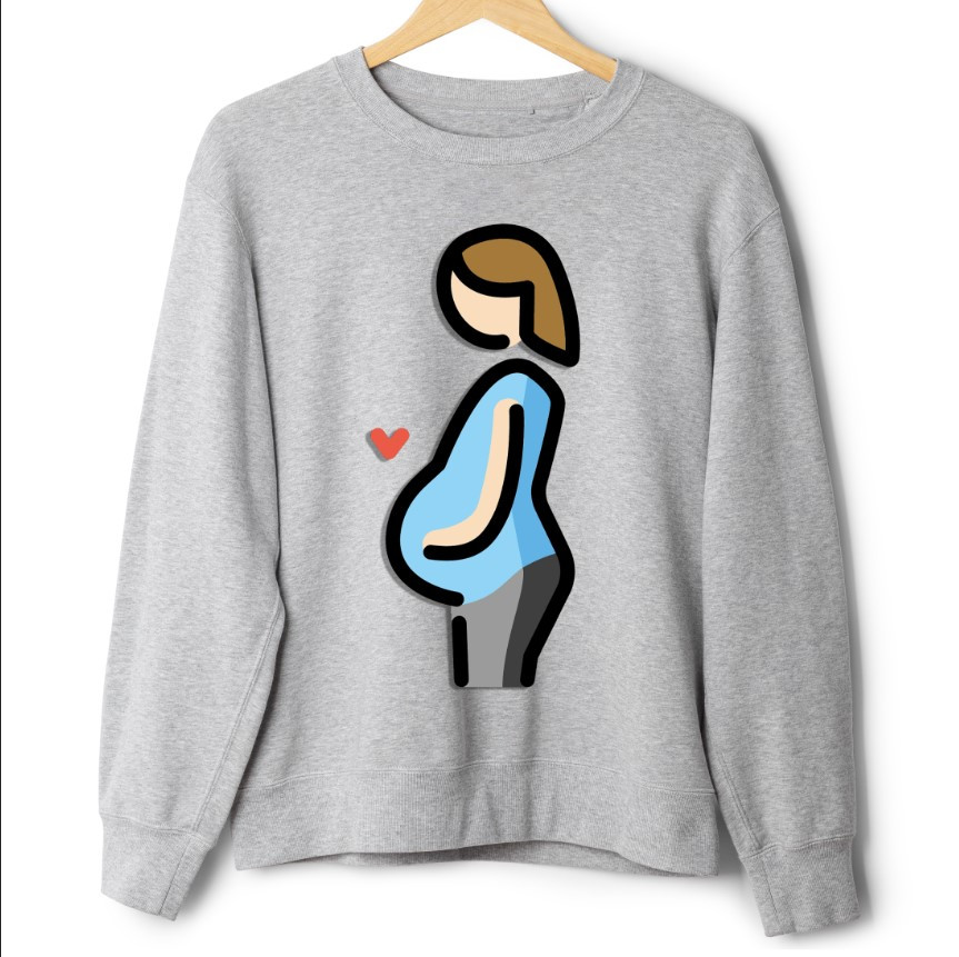 Світшот Силует вагітної жінки 1 оверсайз унісекс ВСІ Розміри Преміум тканина