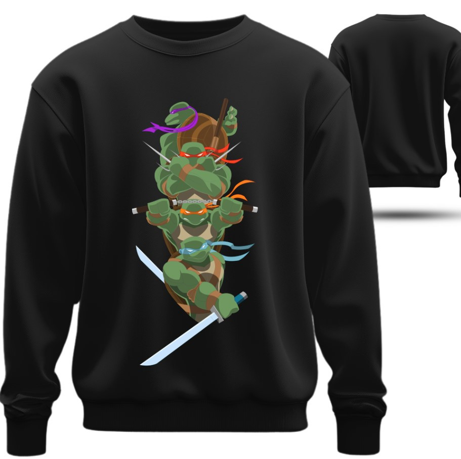 Світшот Ніндзя черепашки мульт оверсайз унісекс ВСІ Розміри Преміум тканина