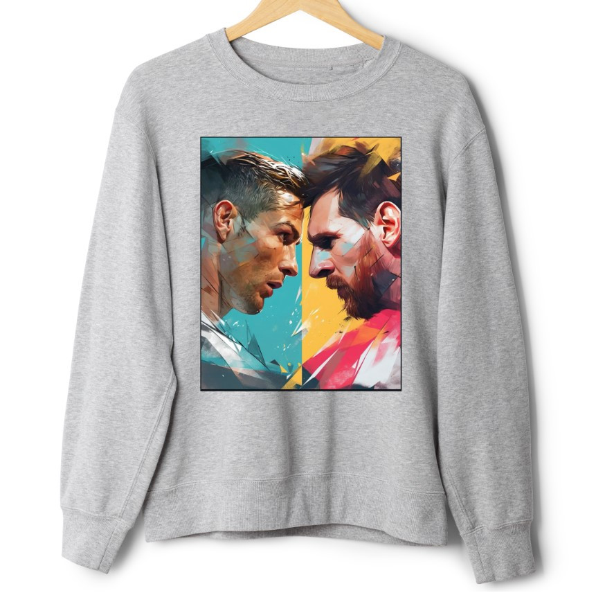 Світшот Ліонель Мессі футбол Роналду протистояння оверсайз унісекс ВСІ Розміри Преміум тканина