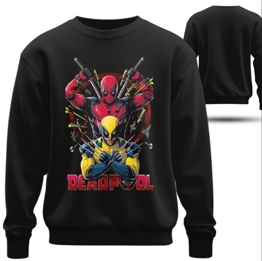 Світшот Дедпул Росомаха емблема постер оверсайз унісекс ВСІ Розміри Преміум тканина