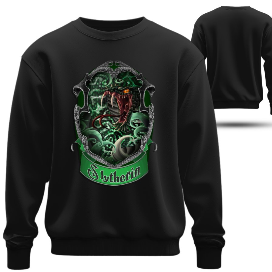 Світшот Гаррі Поттер герб Слізерін Змія оверсайз унісекс ВСІ Розміри Преміум тканина