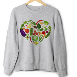 Світшот Веган написи мотивація серце з овочів оверсайз унісекс ВСІ Розміри Преміум тканина