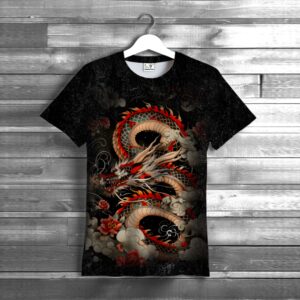 Футболка Дракон китайський арт 08 ВСІ розміри унісекс Преміум тканина