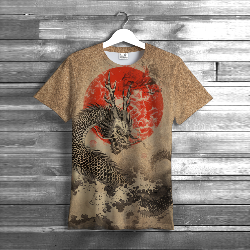 Футболка Дракон китайський арт 05 ВСІ розміри унісекс Преміум тканина