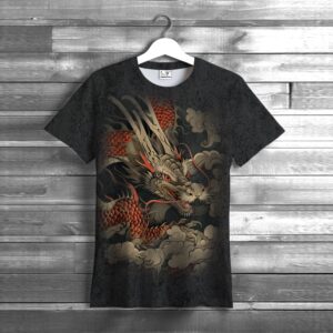 Футболка Дракон китайський арт 0001 ВСІ розміри унісекс Преміум тканина
