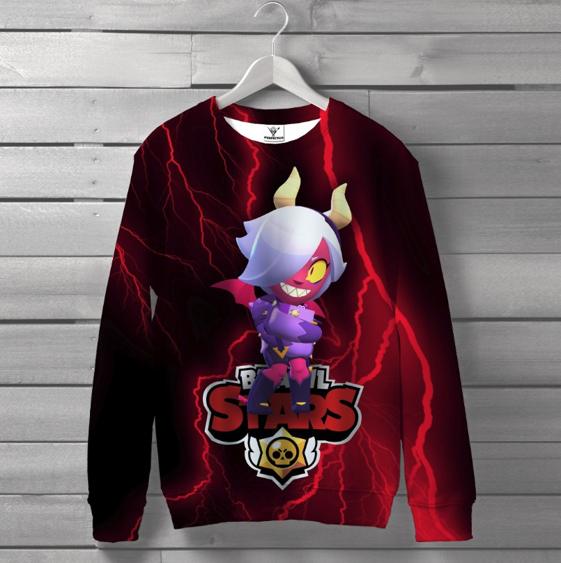 Світшот "З принтом бравл старс тріксі колет" оверсайз унісекс ВСІ розміри Преміум тканина