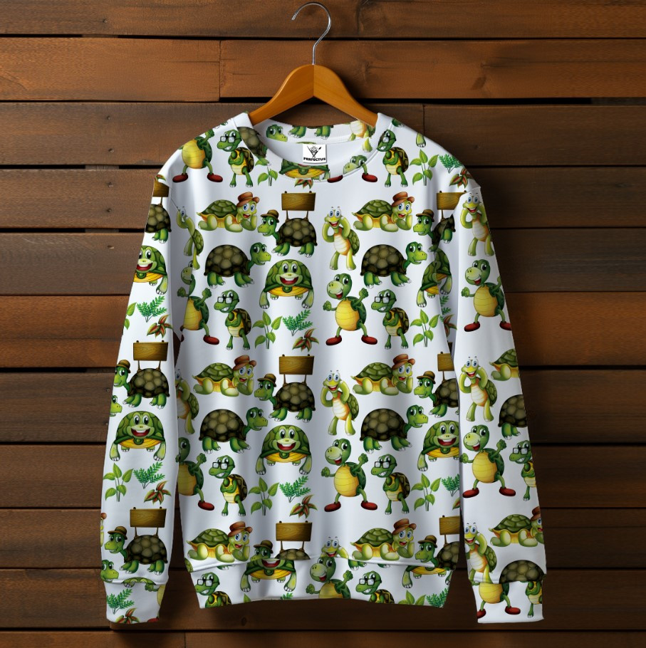 Світшот "З мультяшними черепашками" оверсайз унісекс ВСІ розміри Преміум тканина
