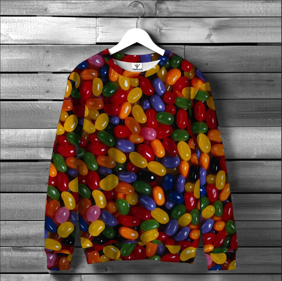 Світшот "З кольоровими цукерками желейками" оверсайз унісекс ВСІ розміри Преміум тканина