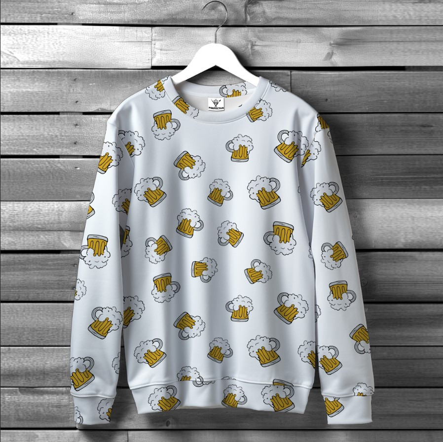Світшот "З келихами пива арт 1" оверсайз унісекс ВСІ розміри Преміум тканина
