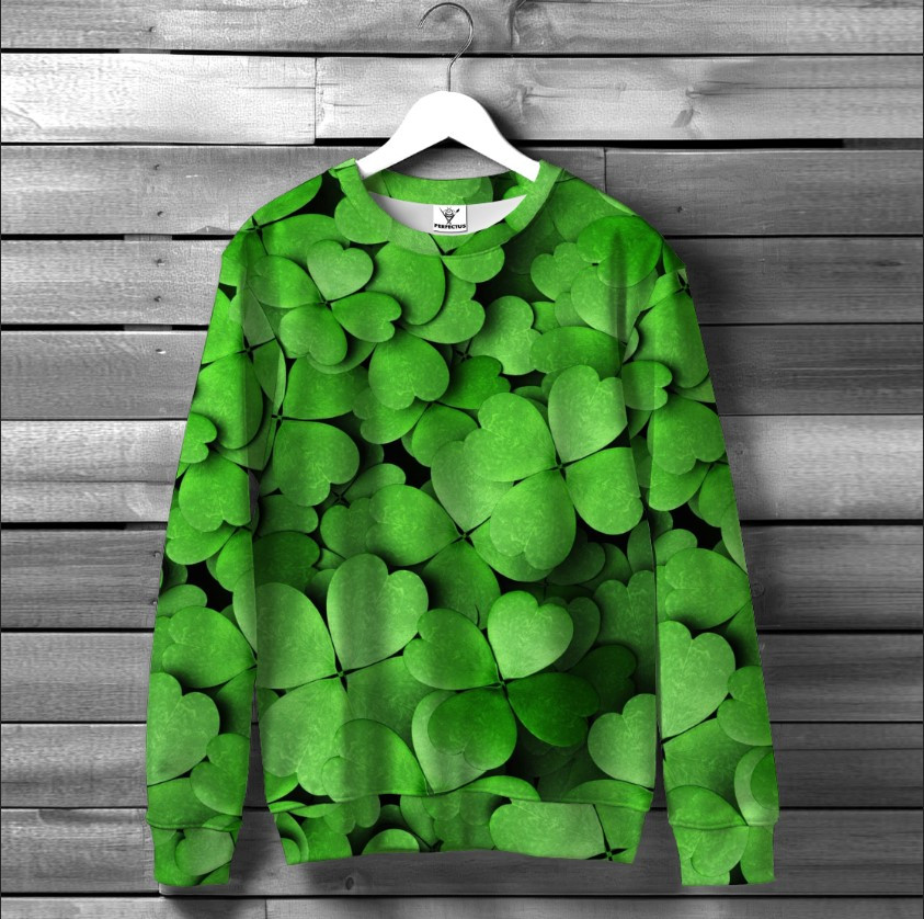Світшот "Зелені листя конюшини" оверсайз унісекс ВСІ розміри Преміум тканина