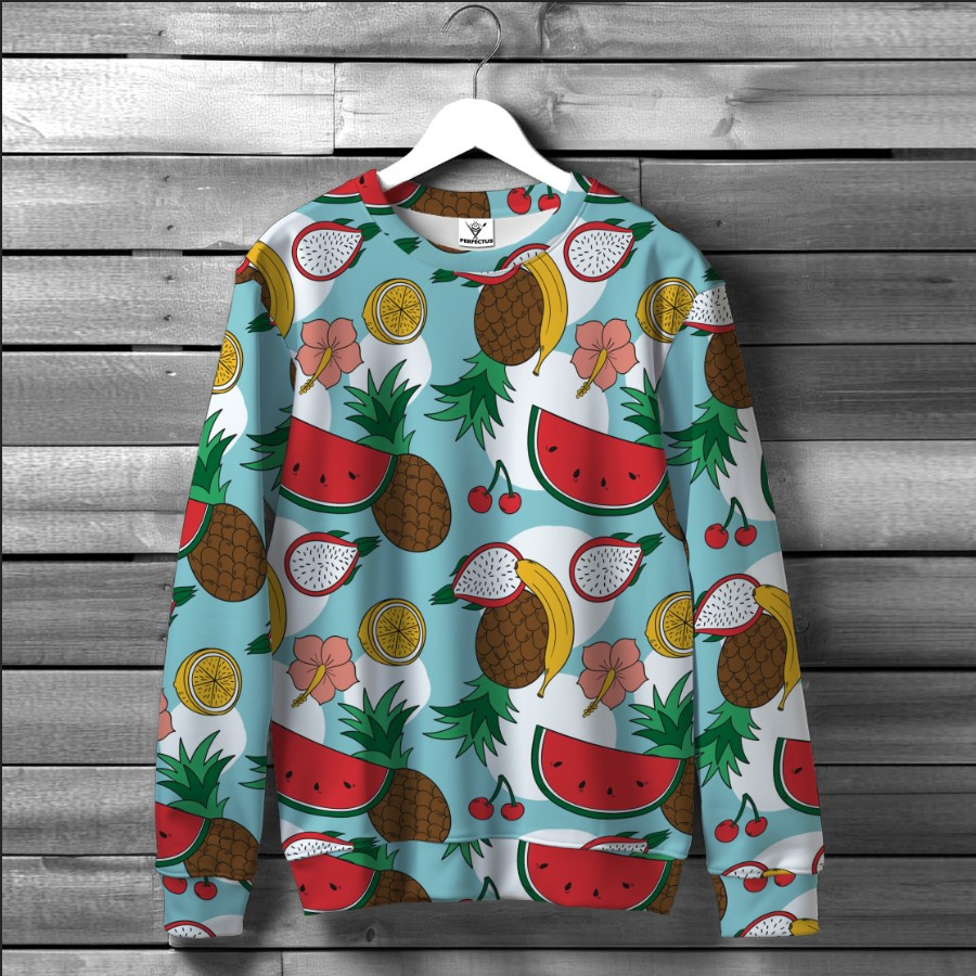 Світшот "З екзотичними фруктами 1" оверсайз унісекс ВСІ розміри Преміум тканина