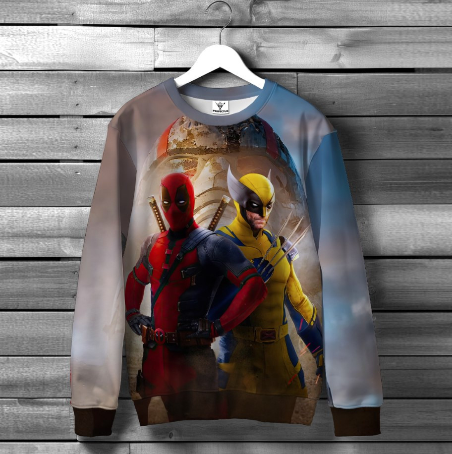 Світшот "Дедпул росомаха постер 1" оверсайз унісекс ВСІ розміри Преміум тканина