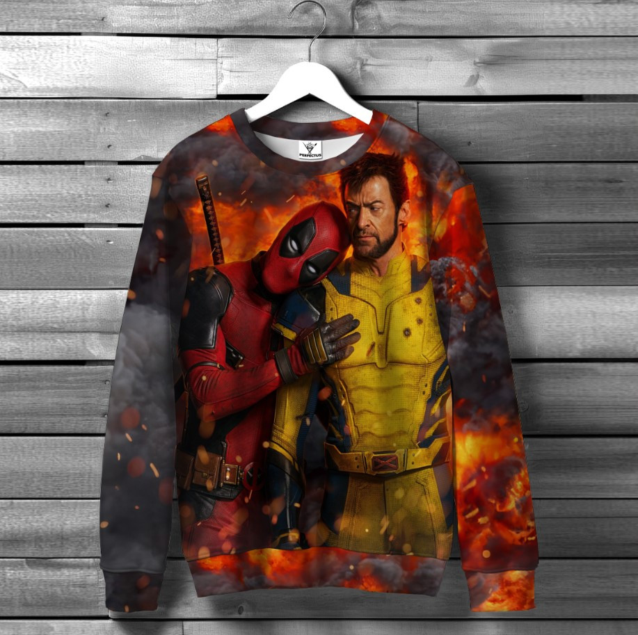 Світшот "Дедпул росомаха постер" оверсайз унісекс ВСІ розміри Преміум тканина
