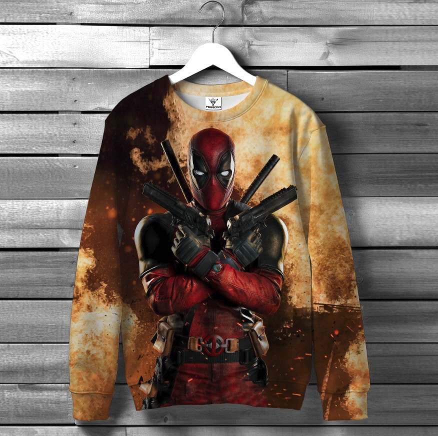 Світшот "Дедпул марвел" оверсайз унісекс ВСІ розміри Преміум тканина