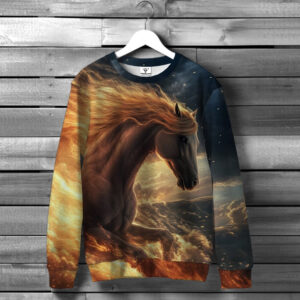 Світшот "Вогняний кінь" оверсайз унісекс ВСІ розміри Преміум тканина