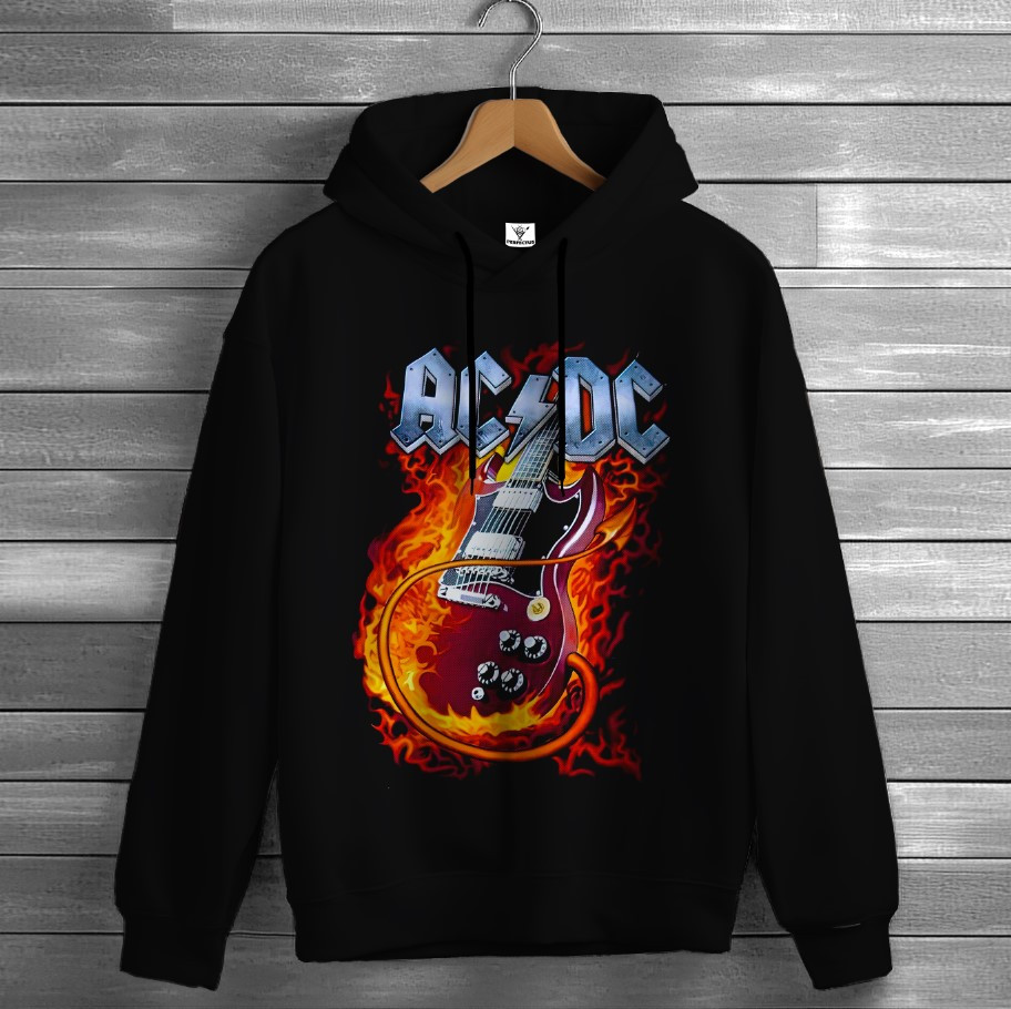 Толстівка AC/DC лого гурт рок музика група фанату Rock Band 77 худі оверсайз унісекс ВСІ розміри Преміум тканина