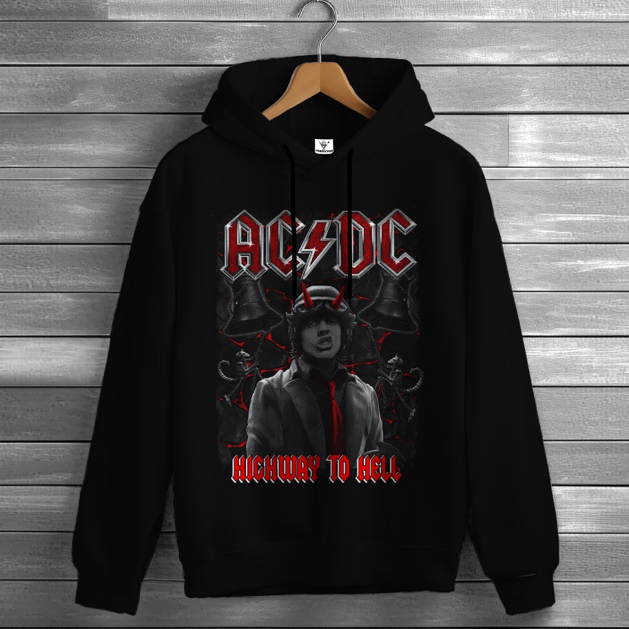 Толстівка AC/DC лого гурт рок музика група фанату Rock Band 6 худі оверсайз унісекс ВСІ розміри Преміум тканина