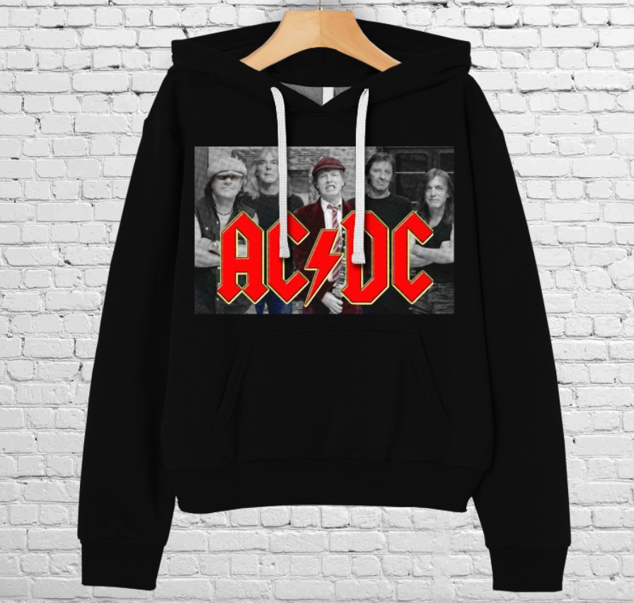 Толстівка AC/DC лого гурт рок музика група фанату Rock Band 1 худі оверсайз унісекс ВСІ розміри Преміум тканина
