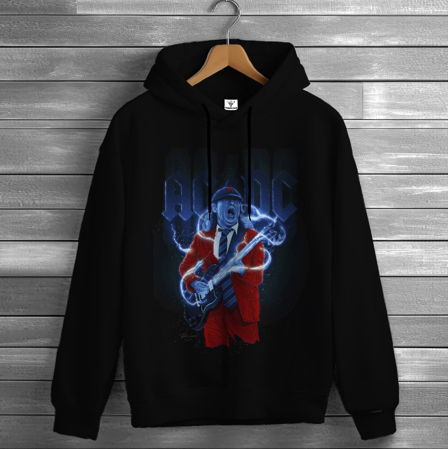 Толстівка AC/DC лого гурт рок музика група фанату Rock Band худі оверсайз унісекс ВСІ розміри Преміум тканина