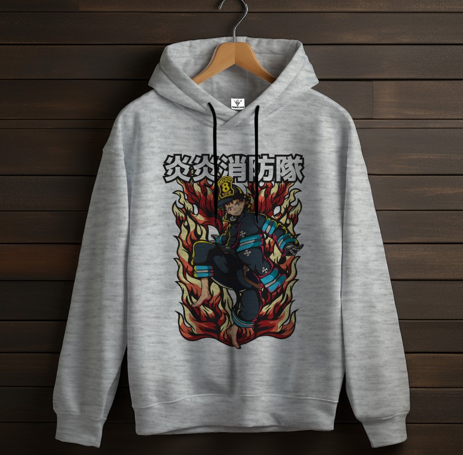 Толстівка Fire Force аніме вайб Anime 5 худі оверсайз унісекс ВСІ розміри Преміум тканина