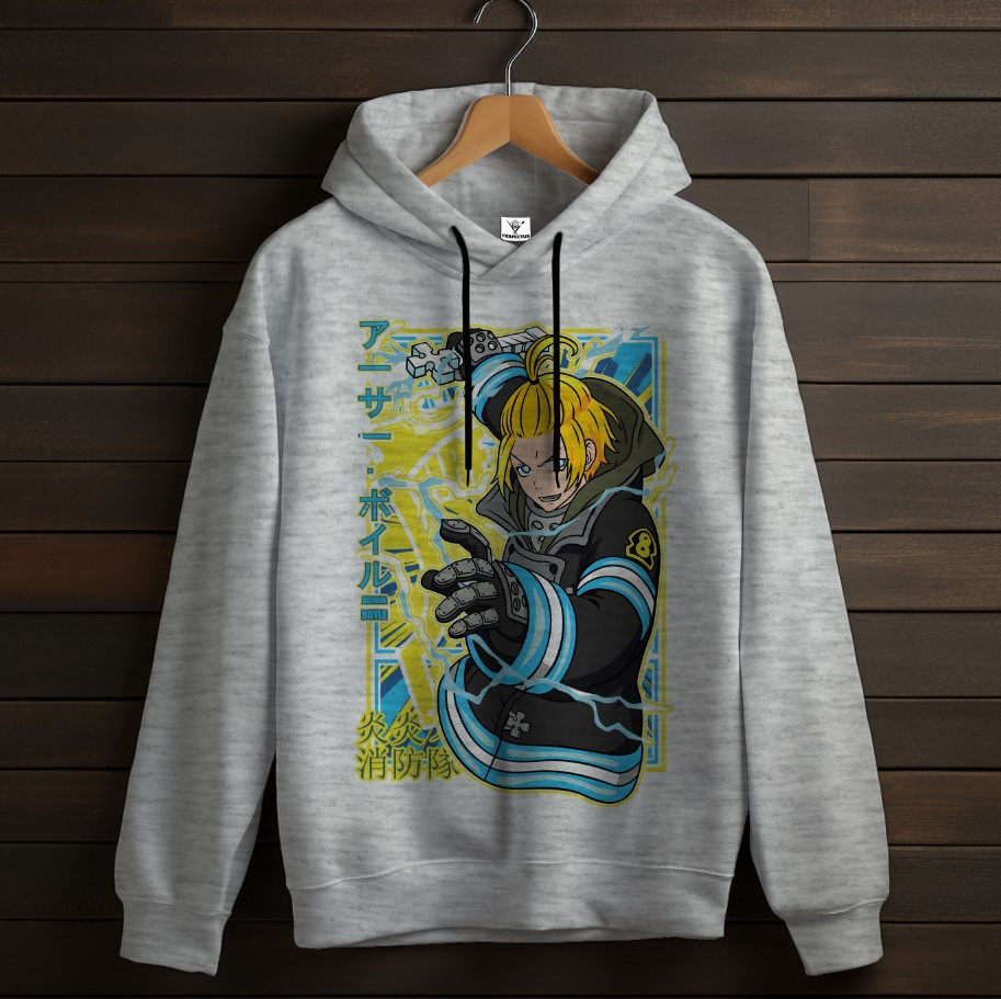 Толстівка Fire Force аніме вайб Anime 1 худі оверсайз унісекс ВСІ розміри Преміум тканина