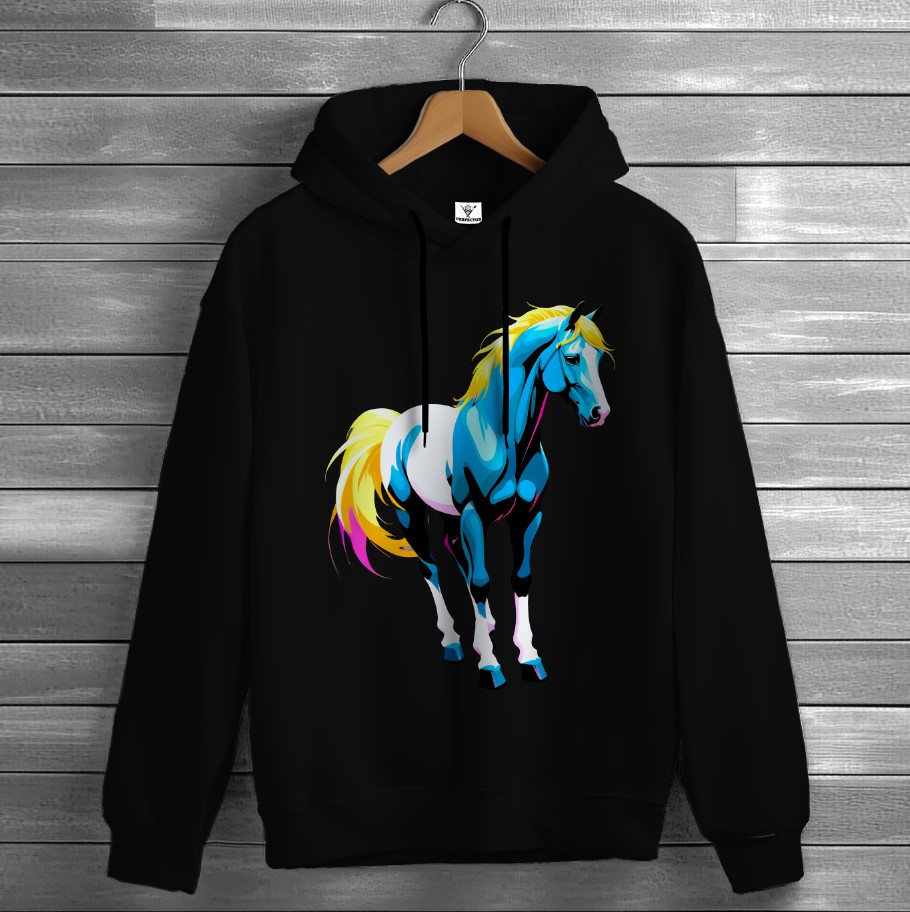 Толстівка Аніме з конем арт акварель худі оверсайз унісекс ВСІ розміри Преміум тканина