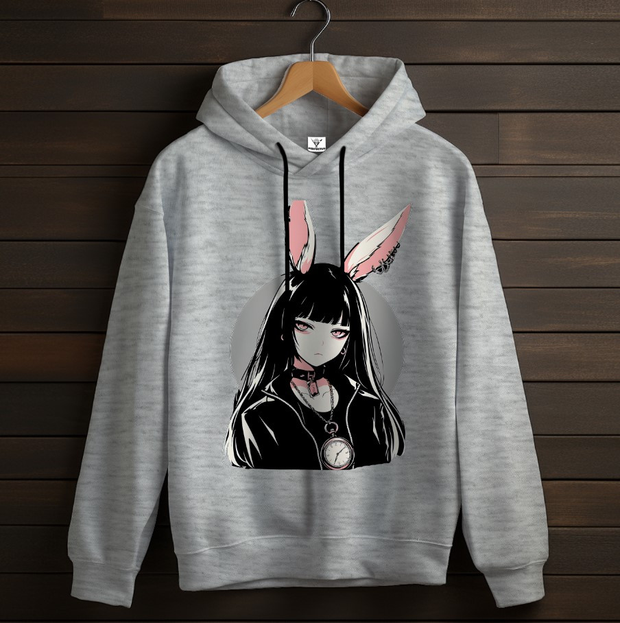 Толстівка Аніме дівчина кролик худі оверсайз унісекс ВСІ розміри Преміум тканина