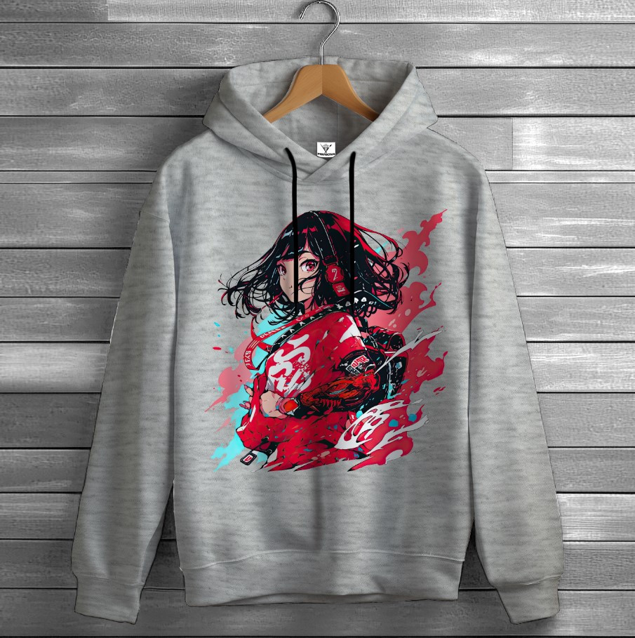 Толстівка Аніме дівчина графіті фарби худі оверсайз унісекс ВСІ розміри Преміум тканина