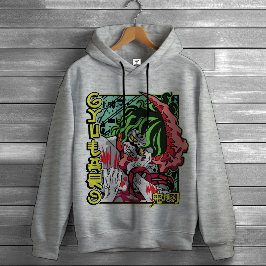 Толстівка Demon Slayer Gyutaro худі оверсайз унісекс ВСІ розміри Преміум тканина