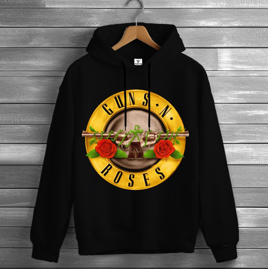 Толстівка Guns N' Roses лого гурт рок музика група 8 худі оверсайз унісекс ВСІ розміри Преміум тканина