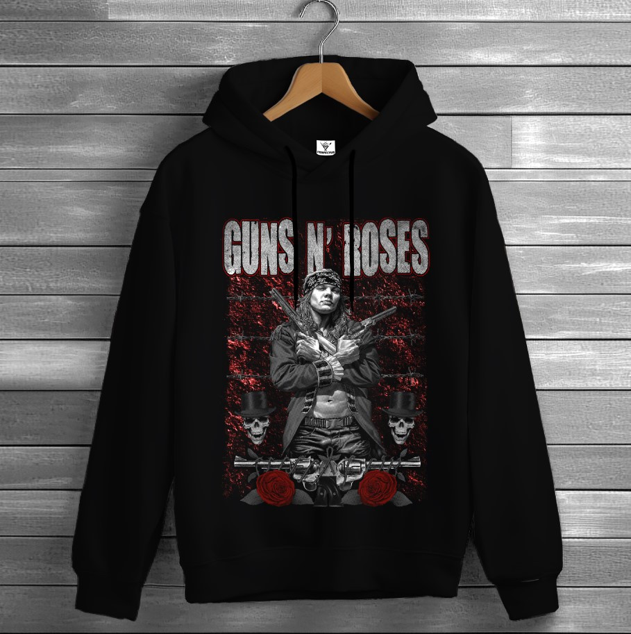 Толстівка Guns N' Roses лого гурт рок музика група 7 худі оверсайз унісекс ВСІ розміри Преміум тканина