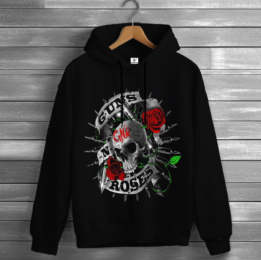 Толстівка Guns N' Roses лого гурт рок музика група 5 худі оверсайз унісекс ВСІ розміри Преміум тканина