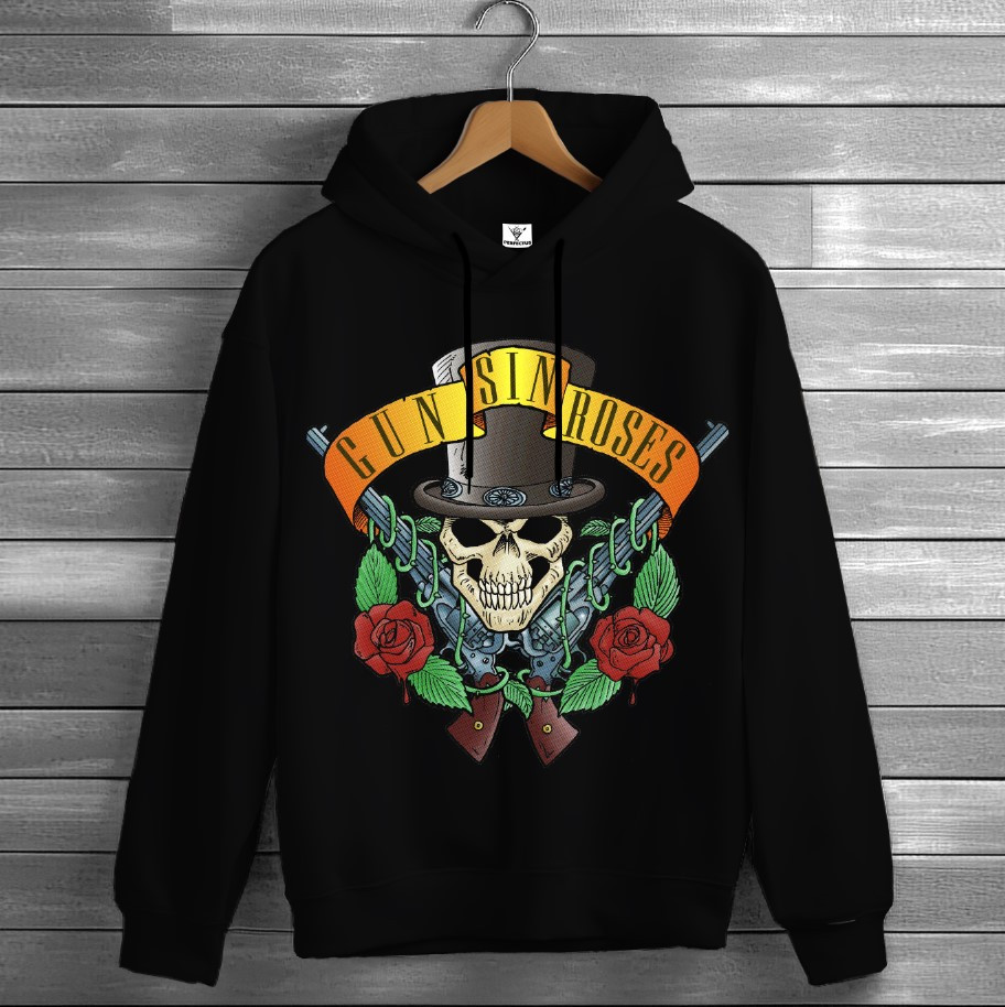 Толстівка Guns N' Roses лого гурт рок музика група 10 худі оверсайз унісекс ВСІ розміри Преміум тканина