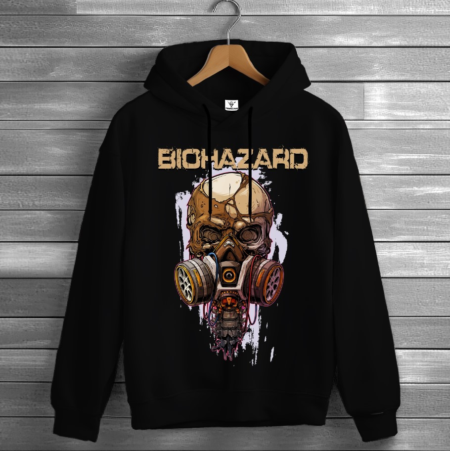 Толстівка Biohazard лого гурт рок музика група фанату Rock Band 7 худі оверсайз унісекс ВСІ розміри Преміум тканина