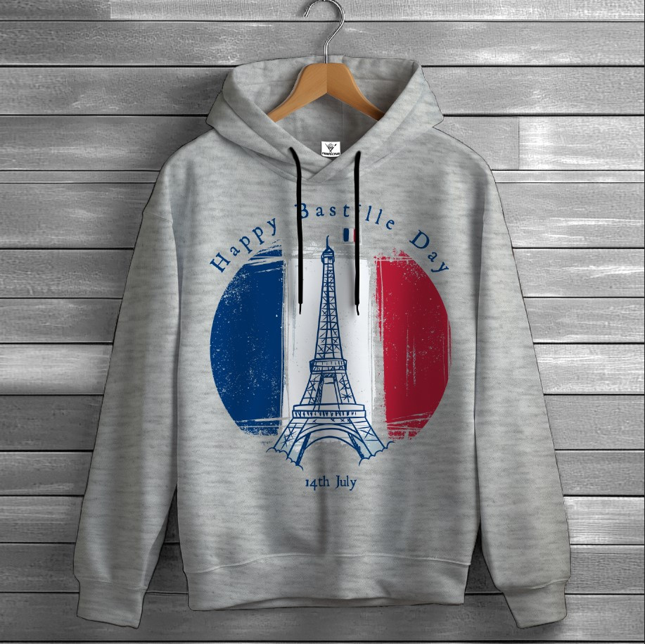 Толстівка Bastille день прапор франції ейфелева вежа худі оверсайз унісекс ВСІ розміри Преміум тканина
