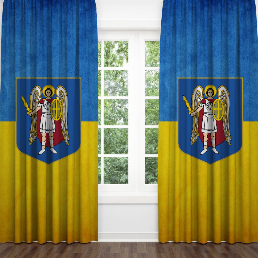 Штори Герб міста Київ прапор України Фотоштора ВСІ розміри