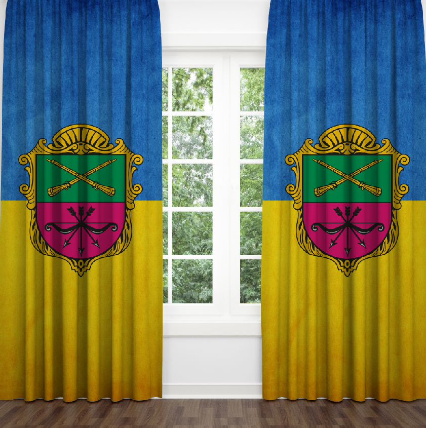 Штори Герб міста Запоріжжя прапор України Фотоштора ВСІ розміри