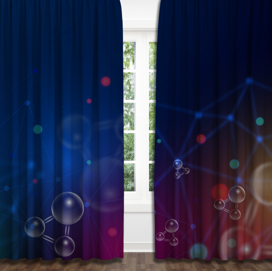 Штори Атоми молекули хімія Фотоштора ВСІ розміри
