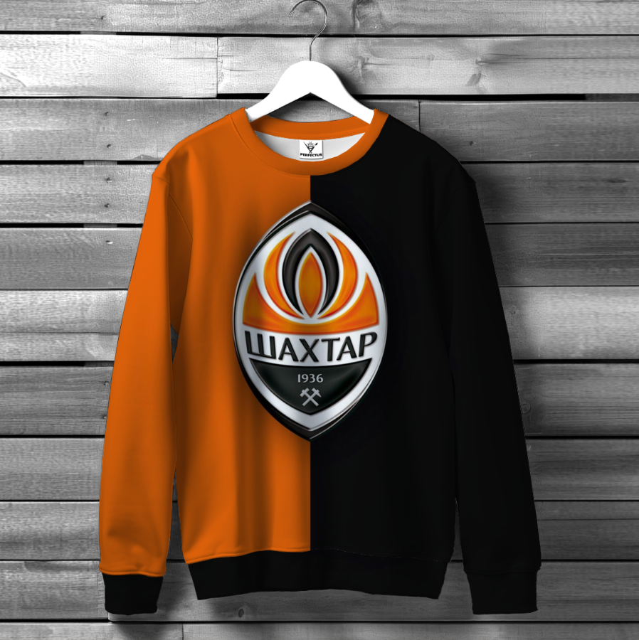 Світшот з 3D принтом шахтар футбол клуб емблема лого форма Преміум тканина