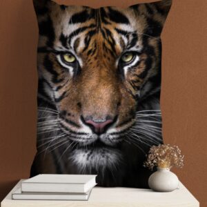 Подушка з 3D принтом Оскал Тигра