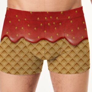 Труси боксери чоловічі Текстура вафлі з полуничним джемом прикольні ВСІ розміри Преміум тканина